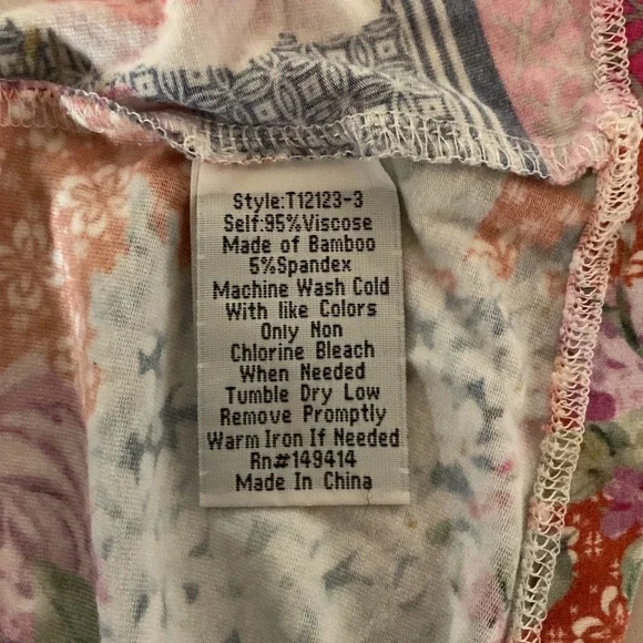 Johnny Was Women's The Janie Favorite Short Sleeve Crew Neck Swing Tee Sz Large - Picture 8 of 8